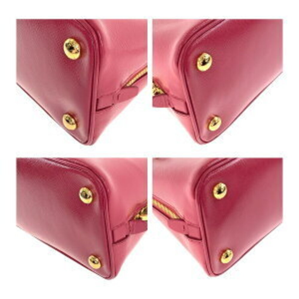 Prada handbag shoulder triangular pink leather Saffiano plate logo - Picture 3 of 10